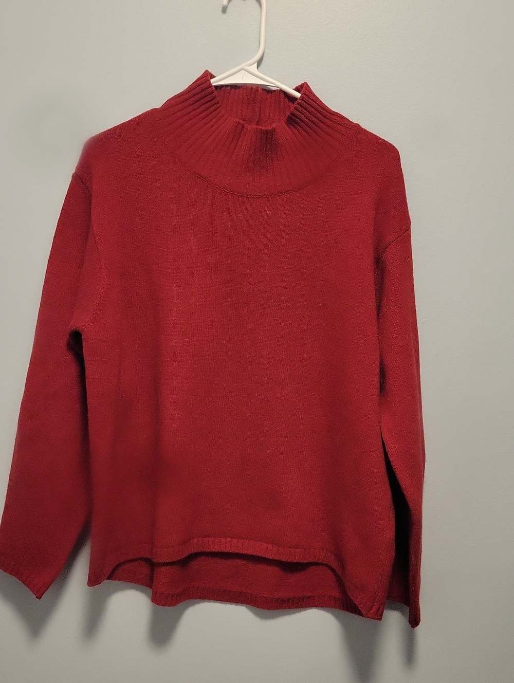 Holebrook Women's Cozy Red Wool Mock-Turtleneck Sweater